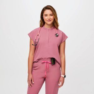 FIGS Rafaela Scrub Top Pink Quartz XXS